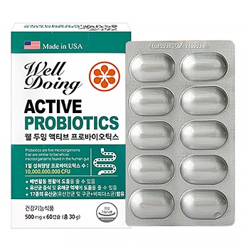 웰두잉 프리미엄 엑티브 프로바이오틱스 500mg x 60캡슐