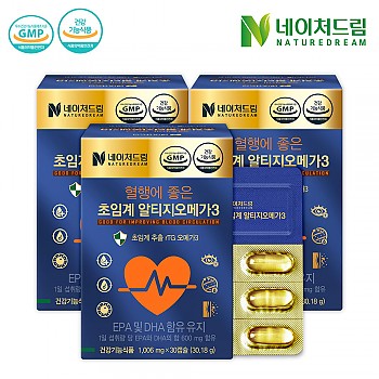 네이처드림 초임계 알티지 오메가3 1006mg x 30캡슐 x 3박스