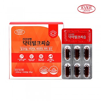 에버그린 간겅강엔 닥터밀크씨슬 1000mg x 60캡슐 (2개월분) (쇼핑백X)